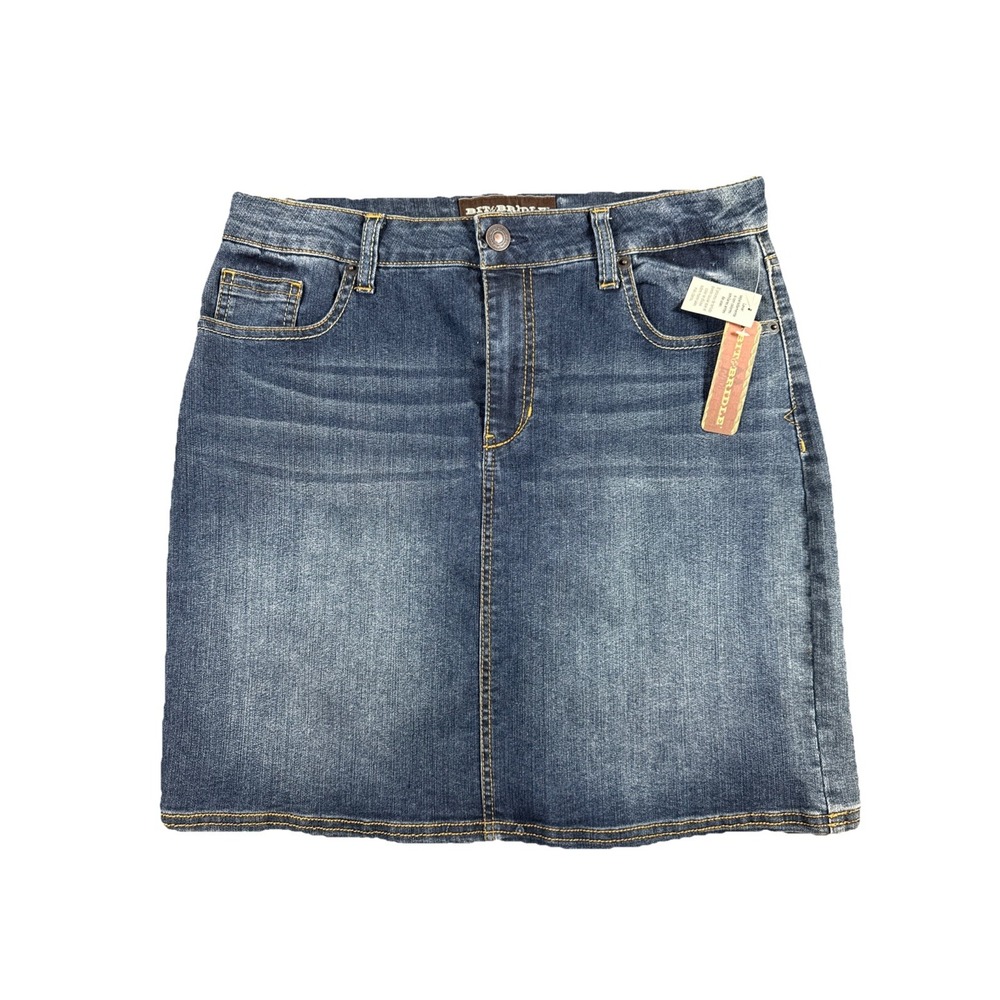 Bit & Bridle Jean Skirt Womens 8 Blue Medium Wash Stretch‎ Denim Country Western